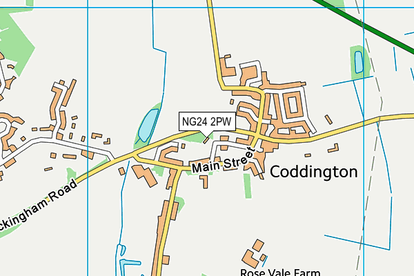 NG24 2PW map - OS VectorMap District (Ordnance Survey)