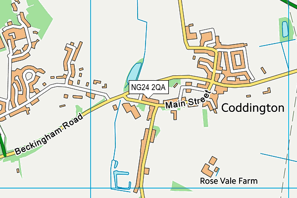 Coddington CofE Primary and Nursery School map (NG24 2QA) - OS VectorMap District (Ordnance Survey)