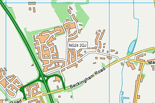 NG24 2QJ map - OS VectorMap District (Ordnance Survey)