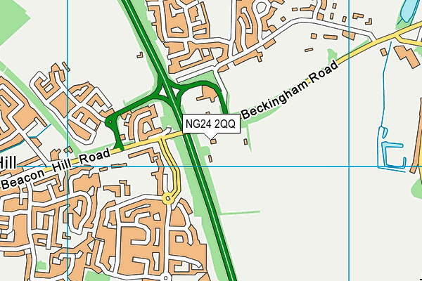 NG24 2QQ map - OS VectorMap District (Ordnance Survey)