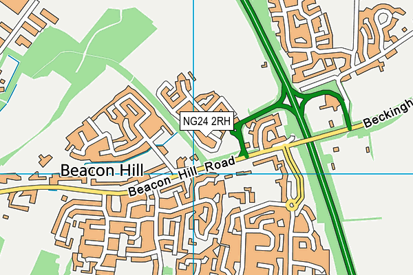 NG24 2RH map - OS VectorMap District (Ordnance Survey)