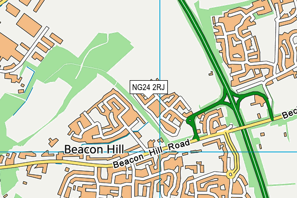 NG24 2RJ map - OS VectorMap District (Ordnance Survey)