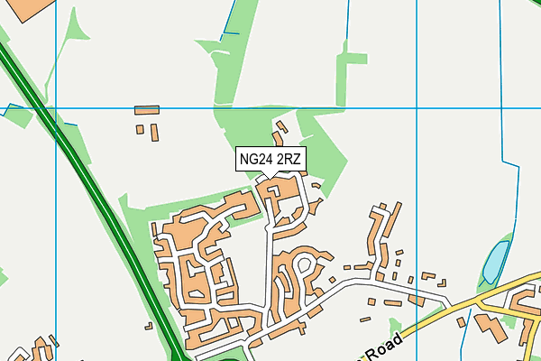 NG24 2RZ map - OS VectorMap District (Ordnance Survey)