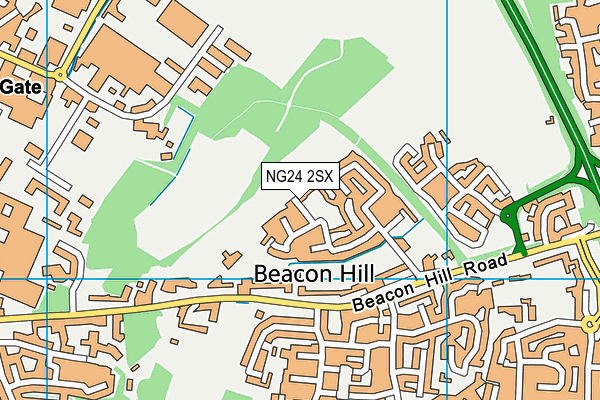 NG24 2SX map - OS VectorMap District (Ordnance Survey)