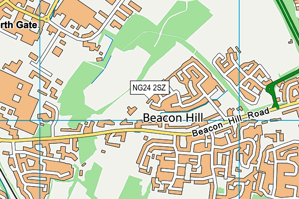 NG24 2SZ map - OS VectorMap District (Ordnance Survey)