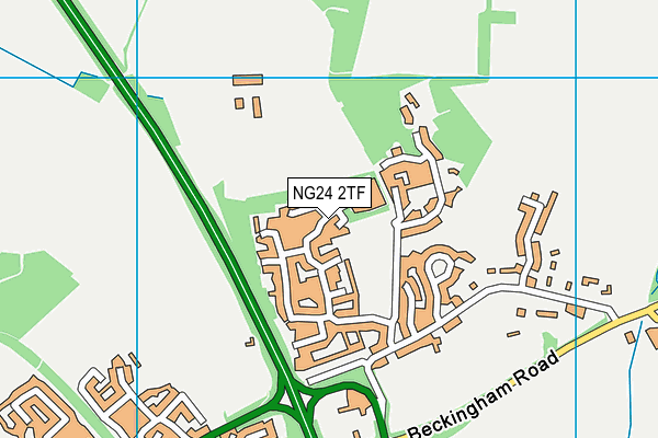 NG24 2TF map - OS VectorMap District (Ordnance Survey)