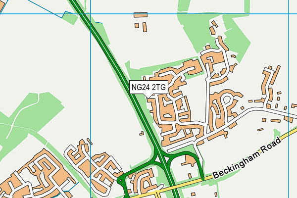 NG24 2TG map - OS VectorMap District (Ordnance Survey)