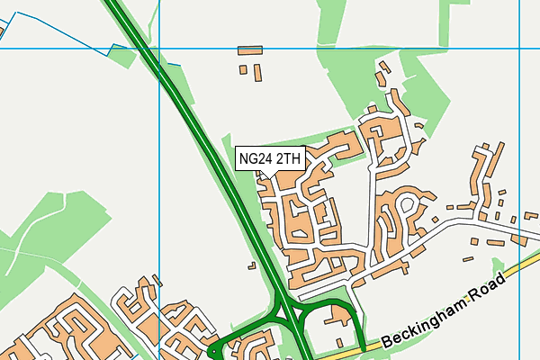 NG24 2TH map - OS VectorMap District (Ordnance Survey)