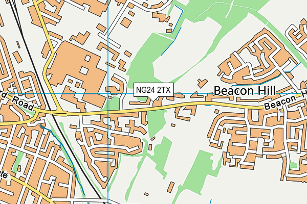NG24 2TX map - OS VectorMap District (Ordnance Survey)