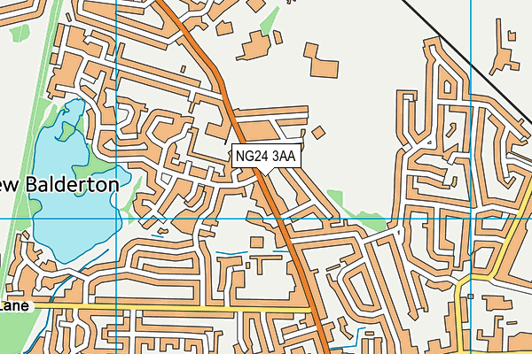 NG24 3AA map - OS VectorMap District (Ordnance Survey)