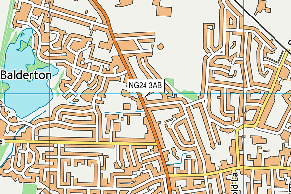 NG24 3AB map - OS VectorMap District (Ordnance Survey)