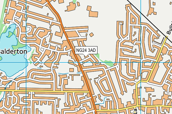 NG24 3AD map - OS VectorMap District (Ordnance Survey)
