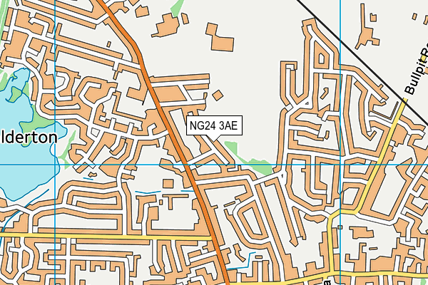 NG24 3AE map - OS VectorMap District (Ordnance Survey)