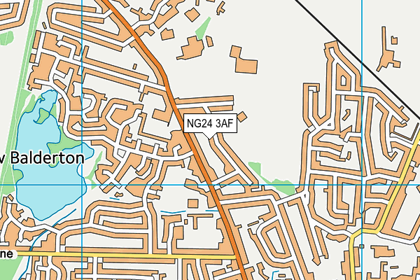 NG24 3AF map - OS VectorMap District (Ordnance Survey)