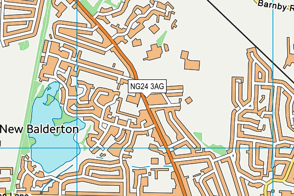 NG24 3AG map - OS VectorMap District (Ordnance Survey)