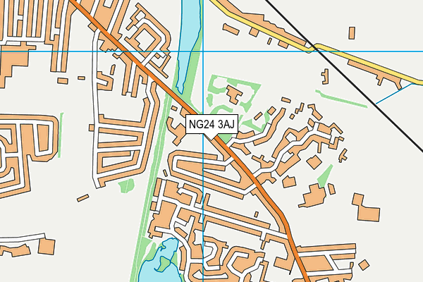 NG24 3AJ map - OS VectorMap District (Ordnance Survey)
