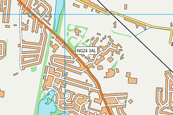 Highfields School map (NG24 3AL) - OS VectorMap District (Ordnance Survey)