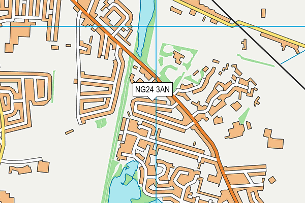 NG24 3AN map - OS VectorMap District (Ordnance Survey)