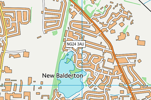 NG24 3AU map - OS VectorMap District (Ordnance Survey)