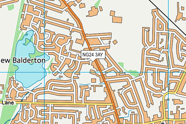 NG24 3AY map - OS VectorMap District (Ordnance Survey)