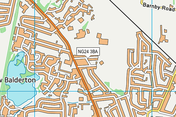 NG24 3BA map - OS VectorMap District (Ordnance Survey)