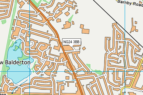 NG24 3BB map - OS VectorMap District (Ordnance Survey)