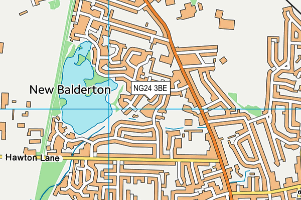 NG24 3BE map - OS VectorMap District (Ordnance Survey)