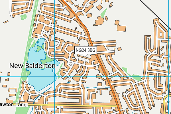 NG24 3BG map - OS VectorMap District (Ordnance Survey)