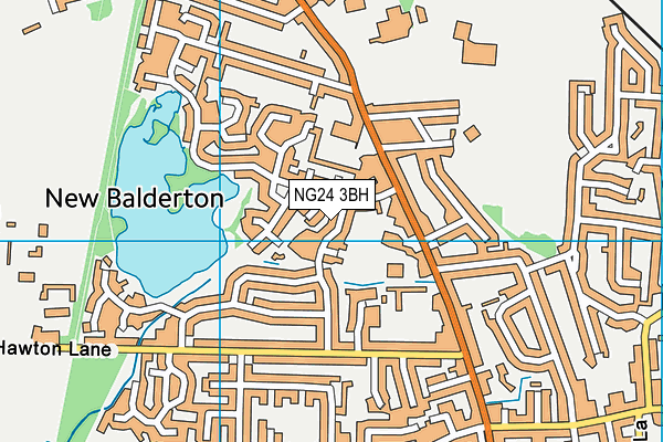 NG24 3BH map - OS VectorMap District (Ordnance Survey)