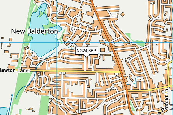 NG24 3BP map - OS VectorMap District (Ordnance Survey)