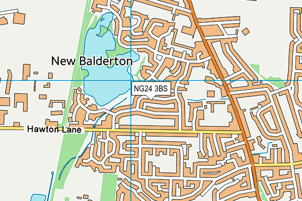 NG24 3BS map - OS VectorMap District (Ordnance Survey)