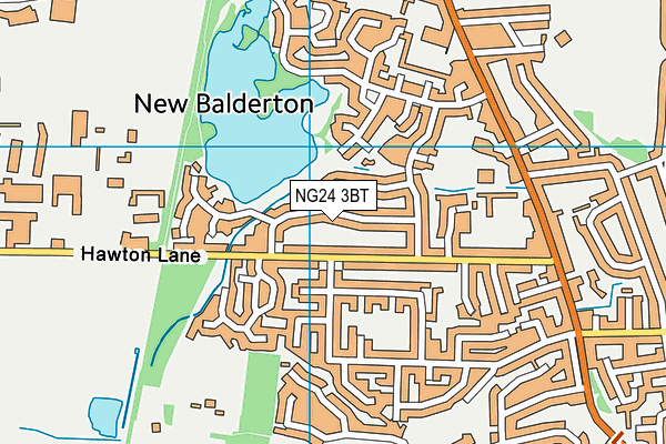 NG24 3BT map - OS VectorMap District (Ordnance Survey)