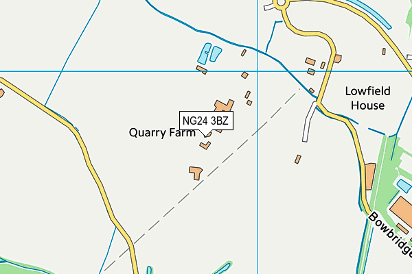 NG24 3BZ map - OS VectorMap District (Ordnance Survey)