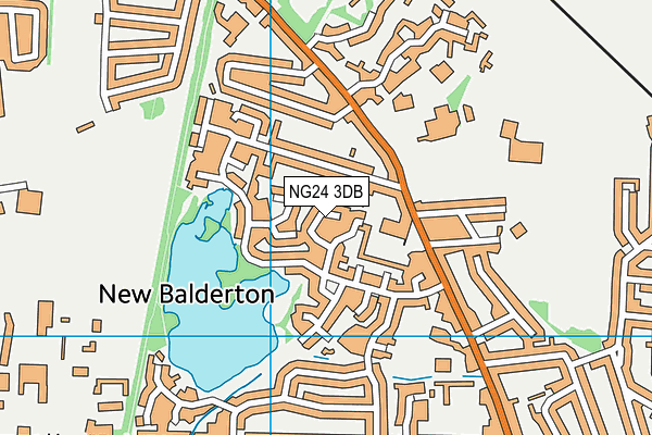 NG24 3DB map - OS VectorMap District (Ordnance Survey)