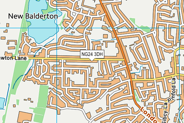 NG24 3DH map - OS VectorMap District (Ordnance Survey)