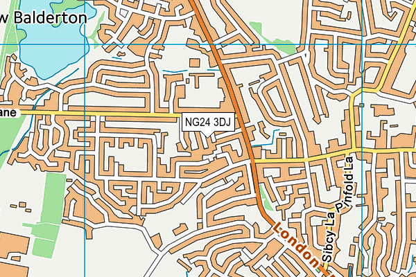 NG24 3DJ map - OS VectorMap District (Ordnance Survey)