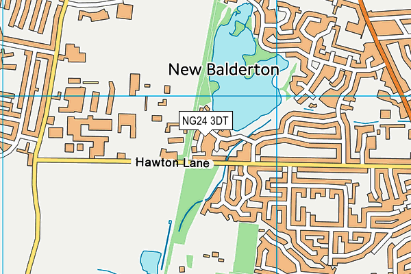 NG24 3DT map - OS VectorMap District (Ordnance Survey)