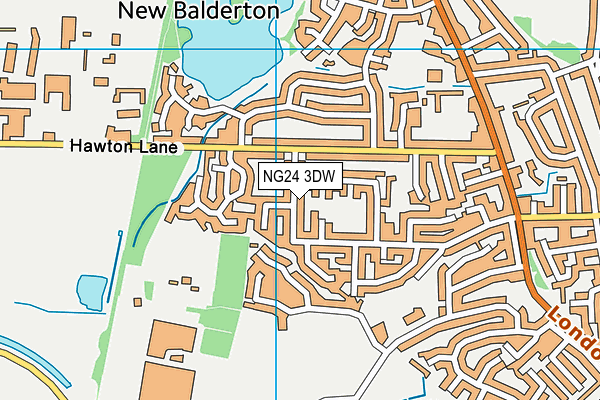 NG24 3DW map - OS VectorMap District (Ordnance Survey)