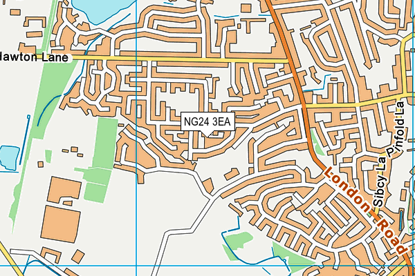 NG24 3EA map - OS VectorMap District (Ordnance Survey)