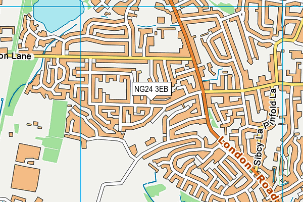 NG24 3EB map - OS VectorMap District (Ordnance Survey)