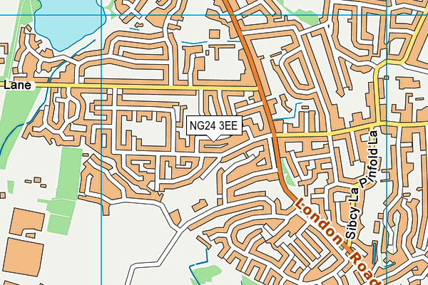 NG24 3EE map - OS VectorMap District (Ordnance Survey)