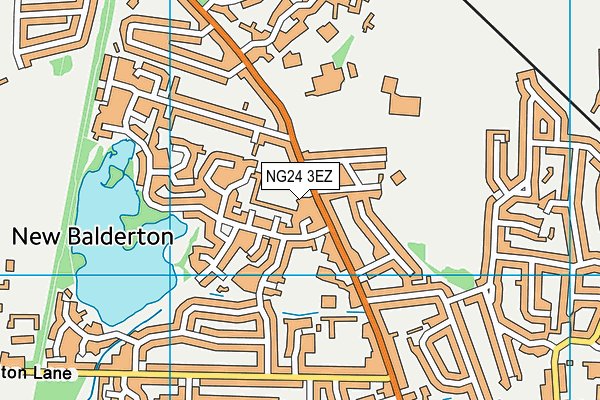NG24 3EZ map - OS VectorMap District (Ordnance Survey)