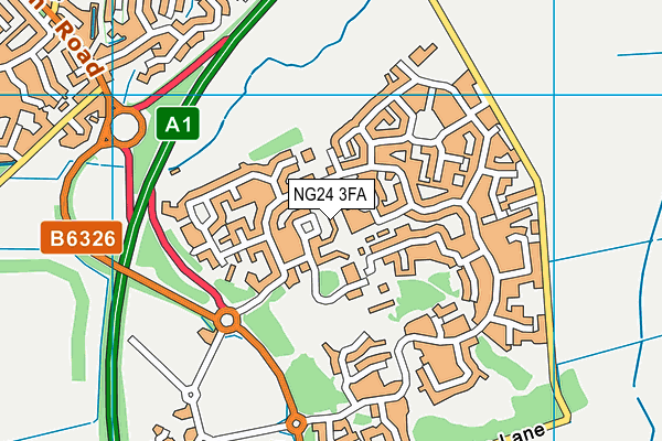 NG24 3FA map - OS VectorMap District (Ordnance Survey)