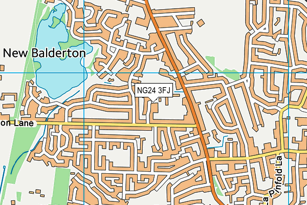 NG24 3FJ map - OS VectorMap District (Ordnance Survey)