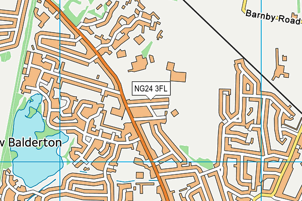 NG24 3FL map - OS VectorMap District (Ordnance Survey)