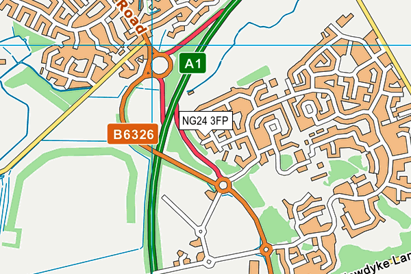 NG24 3FP map - OS VectorMap District (Ordnance Survey)