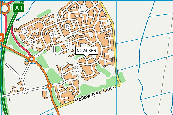 NG24 3FR map - OS VectorMap District (Ordnance Survey)