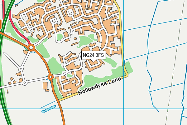 NG24 3FS map - OS VectorMap District (Ordnance Survey)