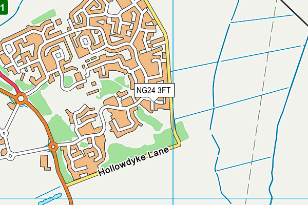 NG24 3FT map - OS VectorMap District (Ordnance Survey)