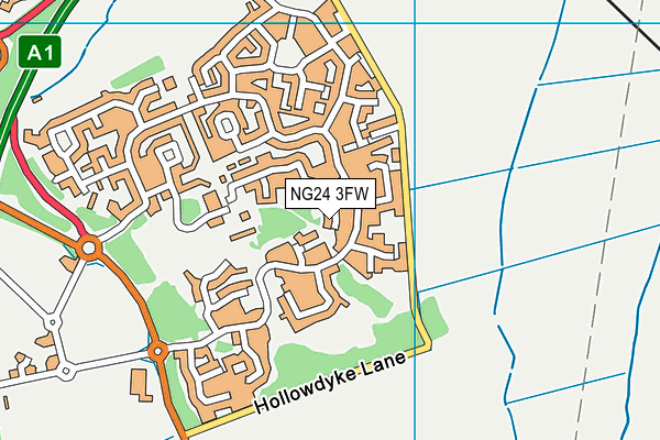 NG24 3FW map - OS VectorMap District (Ordnance Survey)